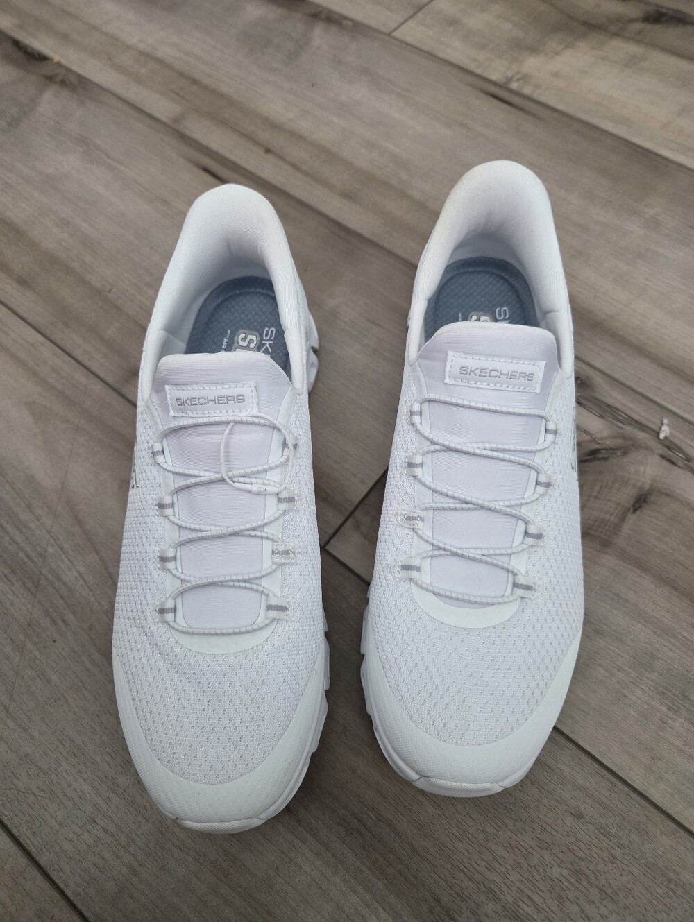 Skechers Women’s White Slip-On Mesh Athletic Shoes